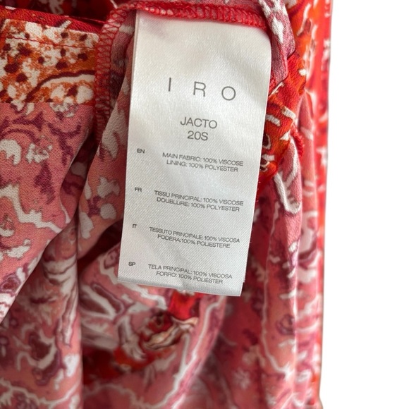 IRO Jacto Gathered Button Up Abstract Floral Blouse Size EU 34/U.S. Size 4 - Picture 10 of 16